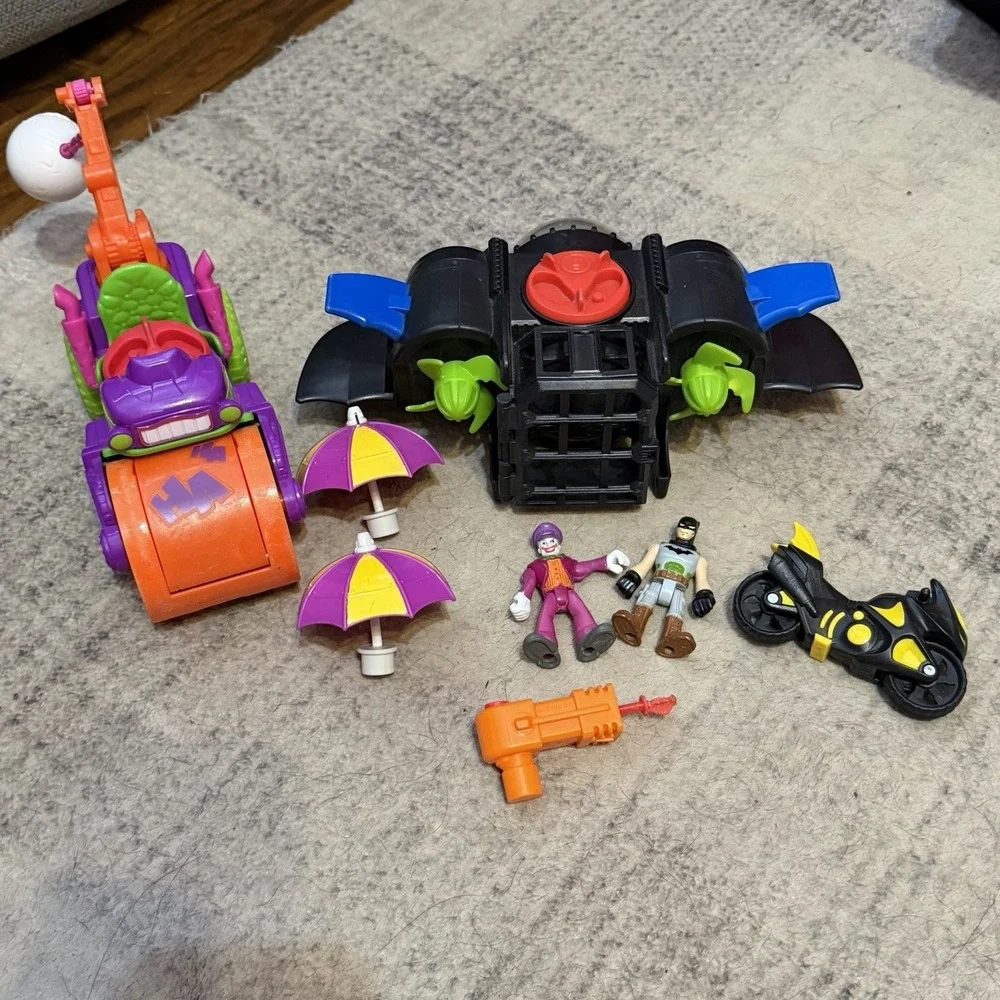 Imaginext DC‎ Super Friends Batman Joker Vehicle Lot Batwing Joker Steam